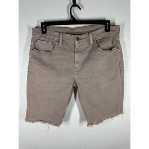 Levi's Denim Shorts Mens 36 Tan 511 Slim Fit Raw Hem Casual In Good Condition